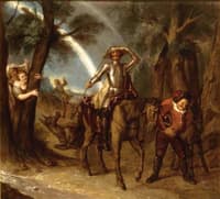 Story of Don Quixote - Don Quixote Takes the Barbers Bason for the Helmet of Mambrin