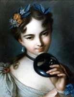 Young Girl Holding a Mask