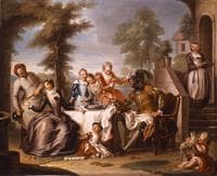 Story of Don Quixote - Don Quixote Served by the Maids of the Inn (study)