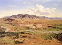 Vista de la ciudad y valle grande de Oaxaca