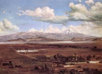 Camino a Chalco con los volcanes