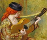 Young Spanish Woman Playing the Guitar