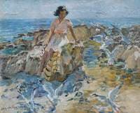 Girl and Seagulls