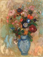 Flowers in a Blue Vase