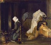 Interior with Woman Cooking