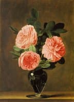 Roses in a Glass Vase