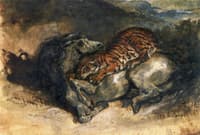 Tiger Attacking a Horse