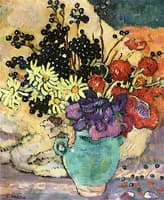 Bouquet of Flowers with Green Pitcher
