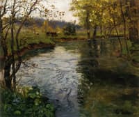 Landscape with Cows by a Stream