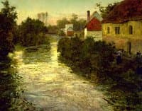 Village on the Bank of a Stream