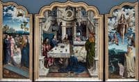 Triptych:  Jesus in the House of Simon;  the Raising of Lazarus and the Assumption of the Virgin