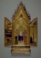 Triptych:  Madonna with Christ and Saints; the Nativity and the Crucifixion