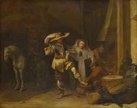 A Man and a Woman in a Stableyard
