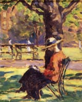 Bay Jellett Sitting in the Gardens in Fitzwilliam Square