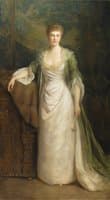 Portrait of an Elegant Lady in a White Dress