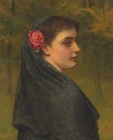 Young Woman with a Rose in her Hair