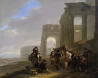 Street Scene Placed among Roman Ruins