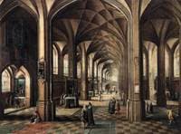 Interior of a Church with a Family in the Foregrund