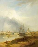 Bristol Docks with the Church of St Mary Redcliffe in the Distance