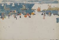 Beach Scene with Boats