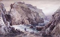 Seascape with Two Figures: Tintagel, Cornwall, England