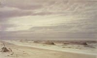 Beach Scene with Barrel and Anchor
