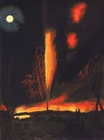 Burning Oil Well at Night, near Rouseville, Pennsylvania