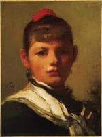Girl with Red Hair Ribbon