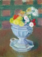 Flowers in an Ironstone Urn