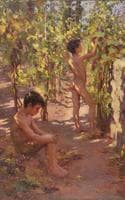 Boys Picking Grapes at Capri