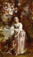 Young Girl with her Dog
