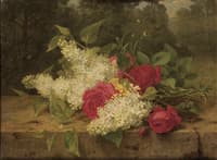 Lilac and Red Roses