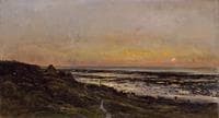 The Beach at Villerville at Sunset