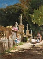 In the Gardens of the Villa Borghese