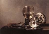 Still Life with Wine Glass and Silver Bowl