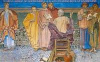 St Aidan, Bishop of North Cumbria, AD 635, Training Boys at Lindisfarne