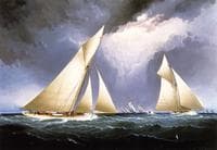 'Mayflower' Leading 'Puritan', America's Cup Trial Race, 1886