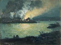 Steel Mill at Night--Jones & Laughlin