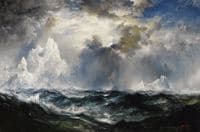 Moonlight. Icebergs in Mid Atlantic