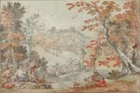 Italian Fall Landscape with Monte Porzio and an Offering to Pan