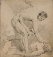 Two Men Wrestling