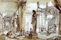 Artists Drawing in the Internal Courtyard of the Capitoline Museum, Rome