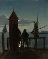 View from the Citadel Ramparts in Copenhagen by Moonlight