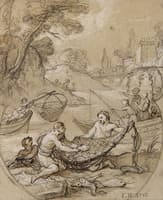 Fishermen Drawing their Nets
