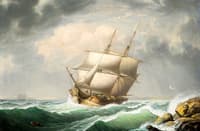 Brig Off the Maine Coast