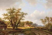 A Landscape with Peasants on the Edge of a Village