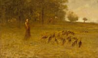 Girl with Turkeys
