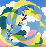 Landscape + Swallows in Flight
