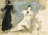Two Female Silhouettes (study)
