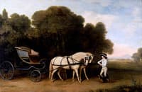 Phaeton with a Pair of Cream Ponies and an Stable-Lad